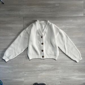 H&M white knit cardigan